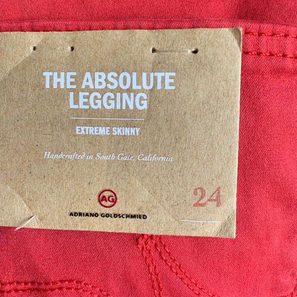 NWT Adriano Goldschmied The Absolute Legging Skinny Jeans Size 24 Coral - Picture 2 of 10